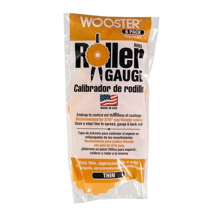 WOOSTER 3/16 in. Roller Gauge Thin Yel 6Pk R082 00R0820000